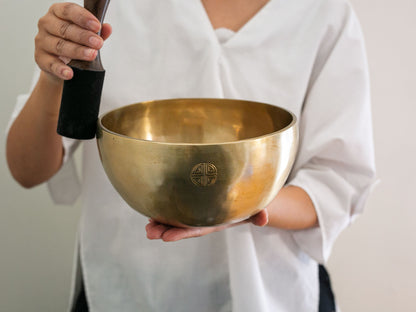 Hand Hammered Moon Singing Bowl - Base Note F#3 190 Hz