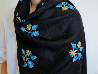 Floral Embroidery Cashmere Shawl (3 options)