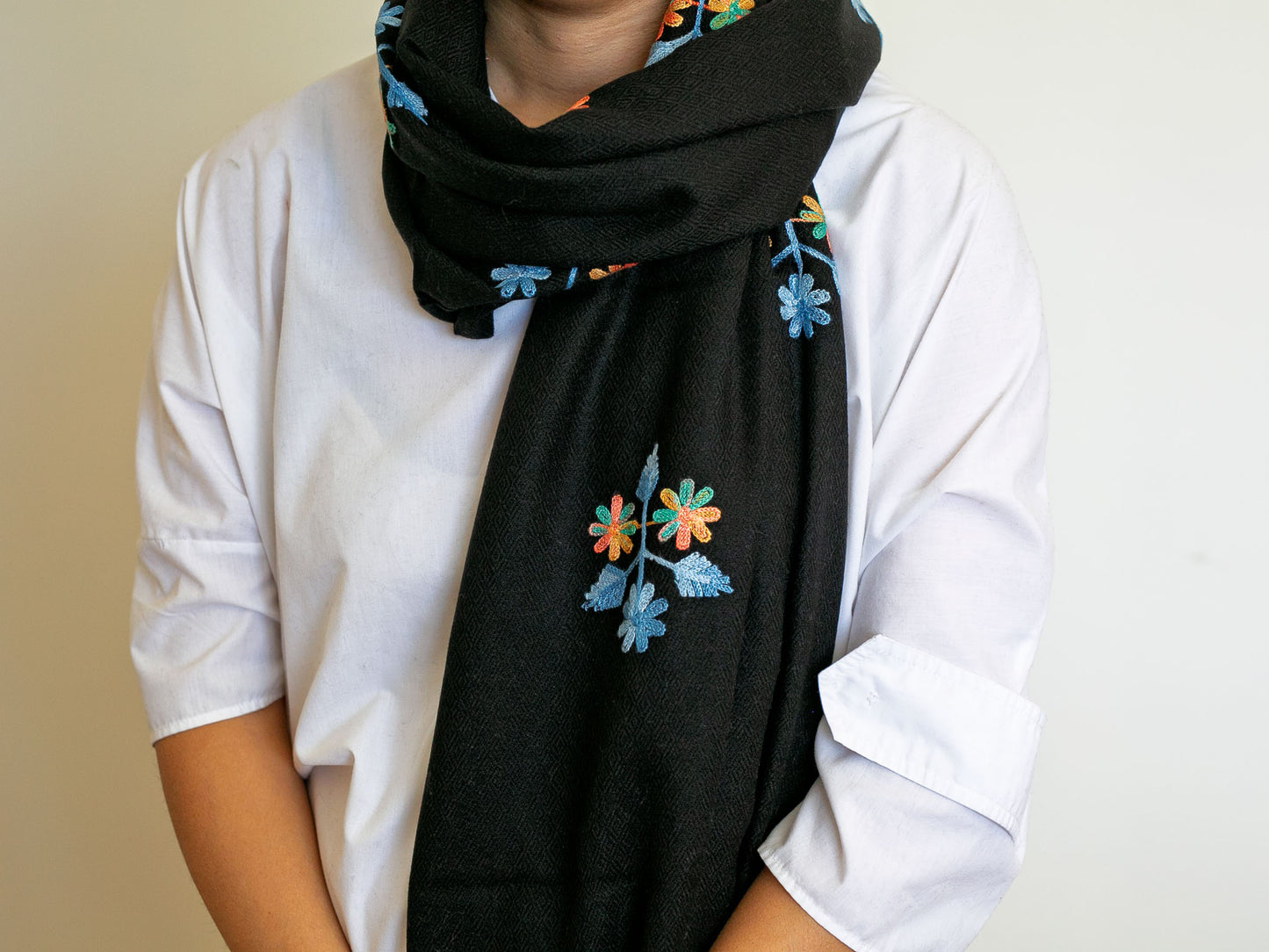 Floral Embroidery Cashmere Shawl (3 options)
