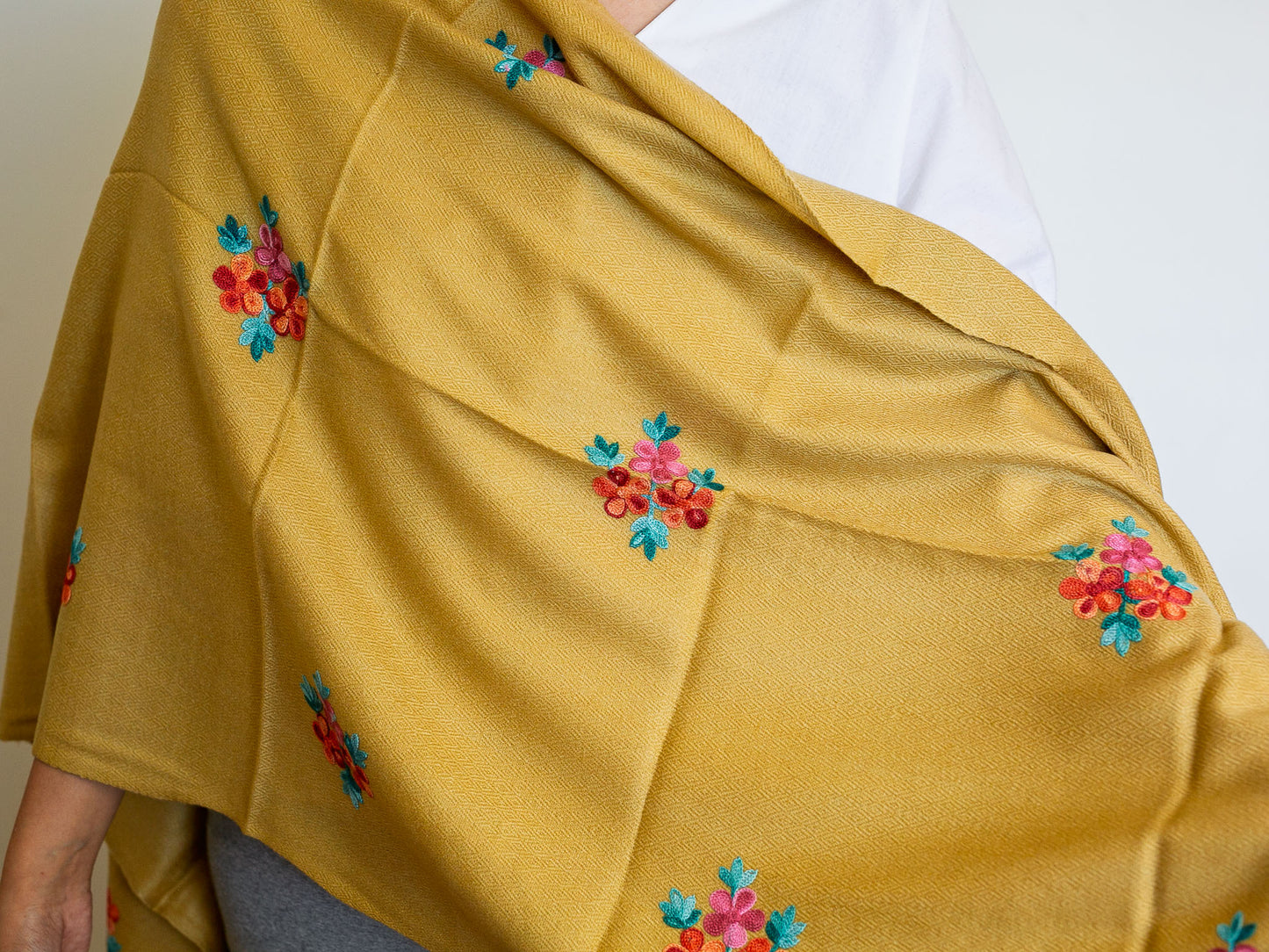 Floral Embroidery Cashmere Shawl (3 options)