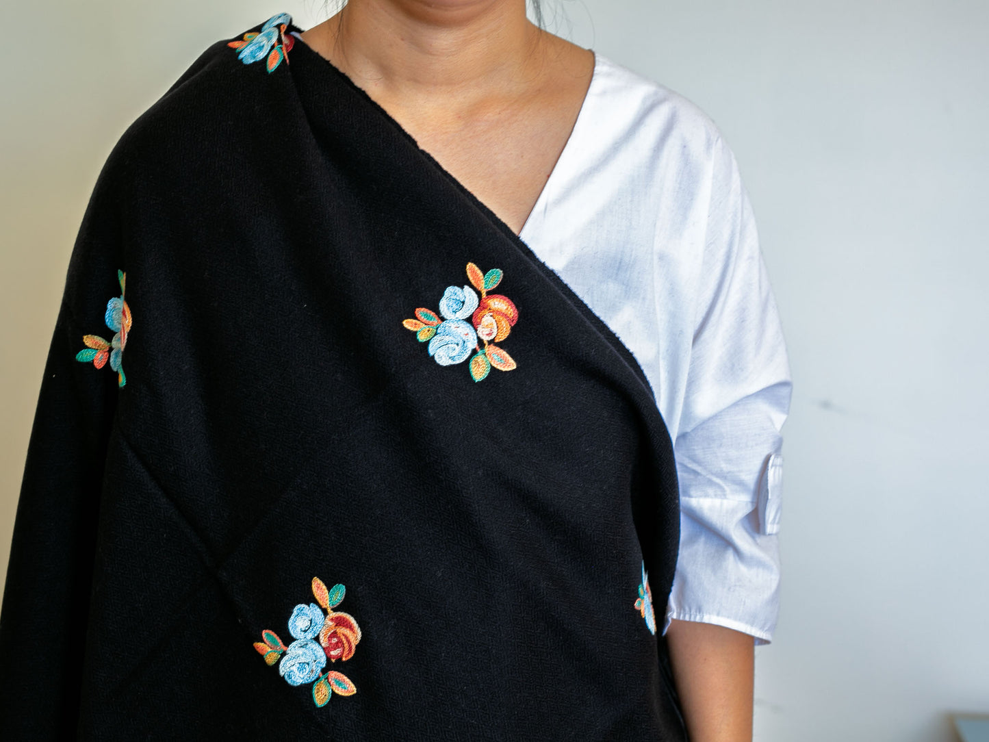 Floral Embroidery Cashmere Shawl (3 options)