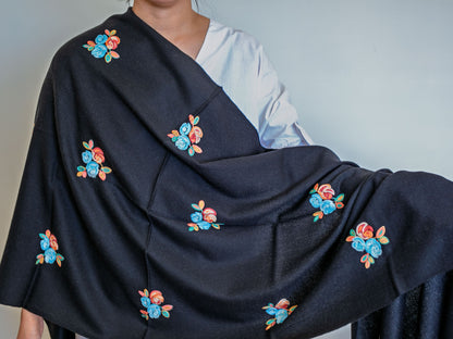 Floral Embroidery Cashmere Shawl (3 options)