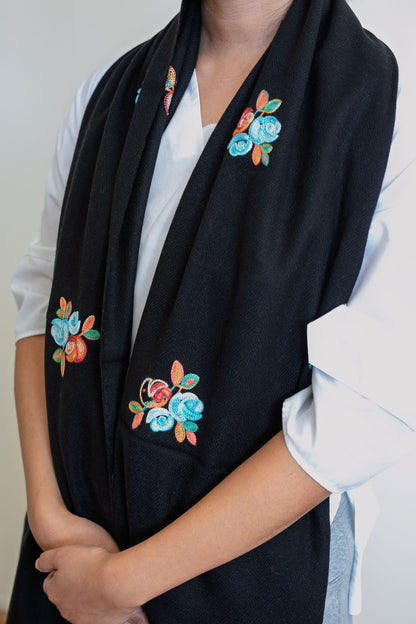 Floral Embroidery Cashmere Shawl (3 options)
