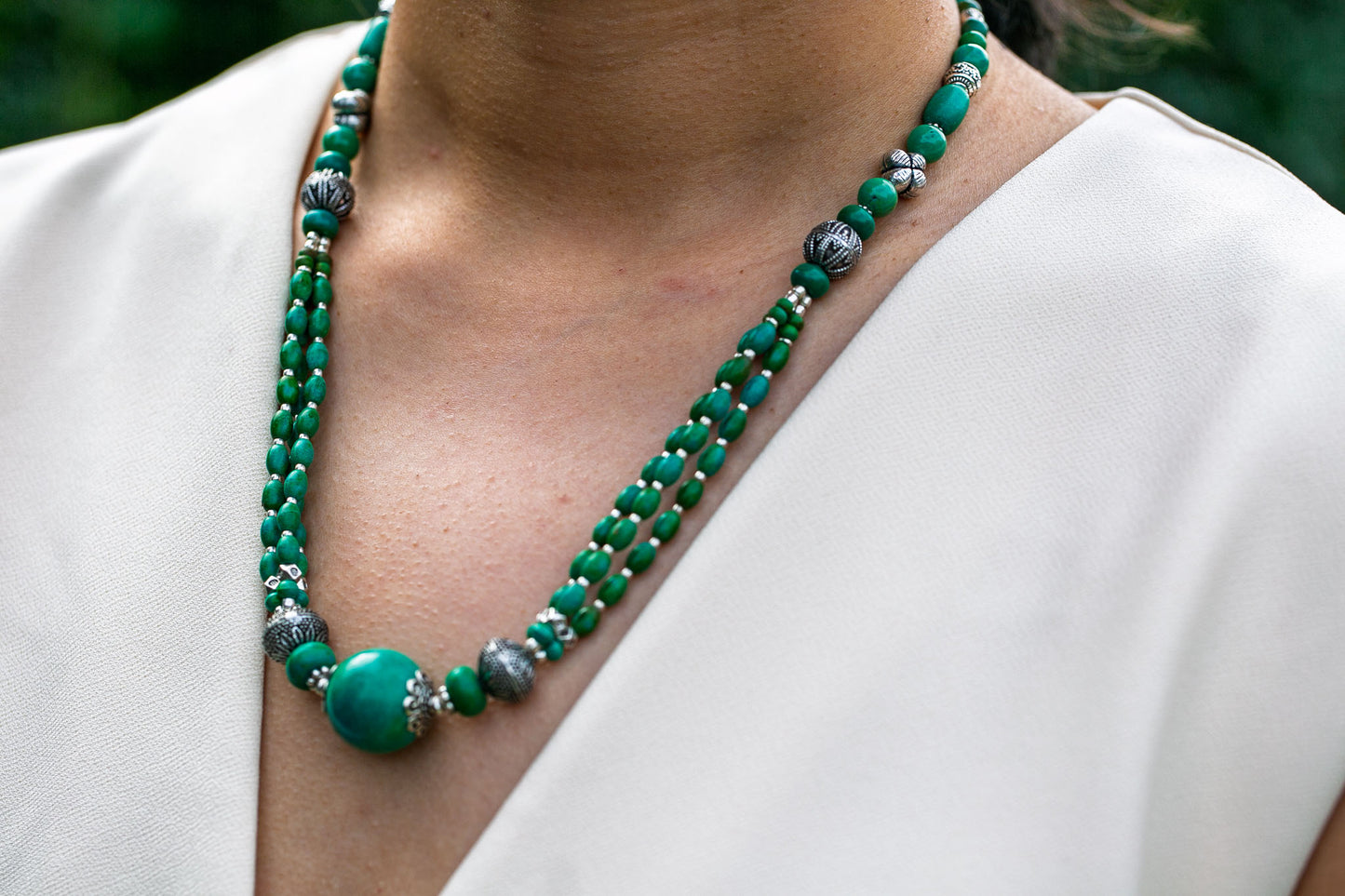 Turquoise Necklace in Tibetan Design