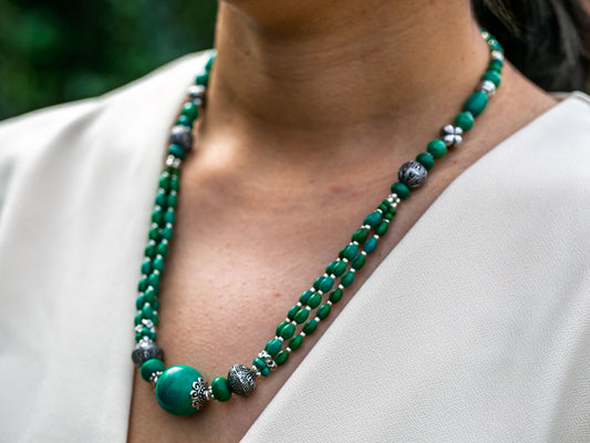Turquoise Necklace in Tibetan Design
