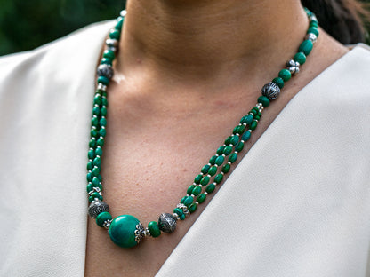 Turquoise Necklace in Tibetan Design
