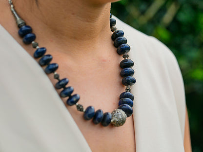 Lapis Lazuli Necklace in Tibetan Design