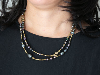 Black Pearl Wrap Necklace