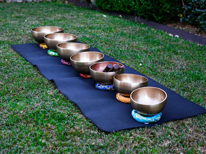 Set of 7 Nesting Hand Hammered Tibetan Singing Bowls (2)