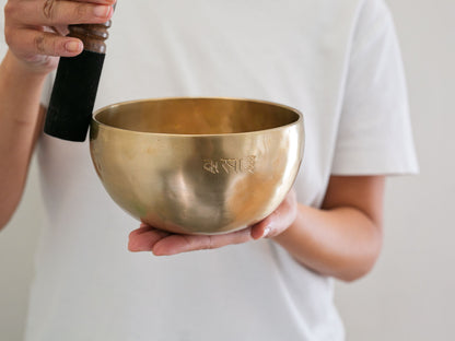 Hand Hammered Moon Singing Bowl - Base Note A#3 235 Hz