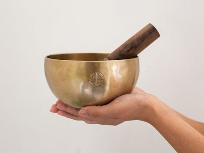 Hand Hammered Moon Singing Bowl - Base Note A#3 235 Hz