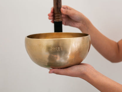 Hand Hammered Moon Singing Bowl - Base Note A#3 233 Hz
