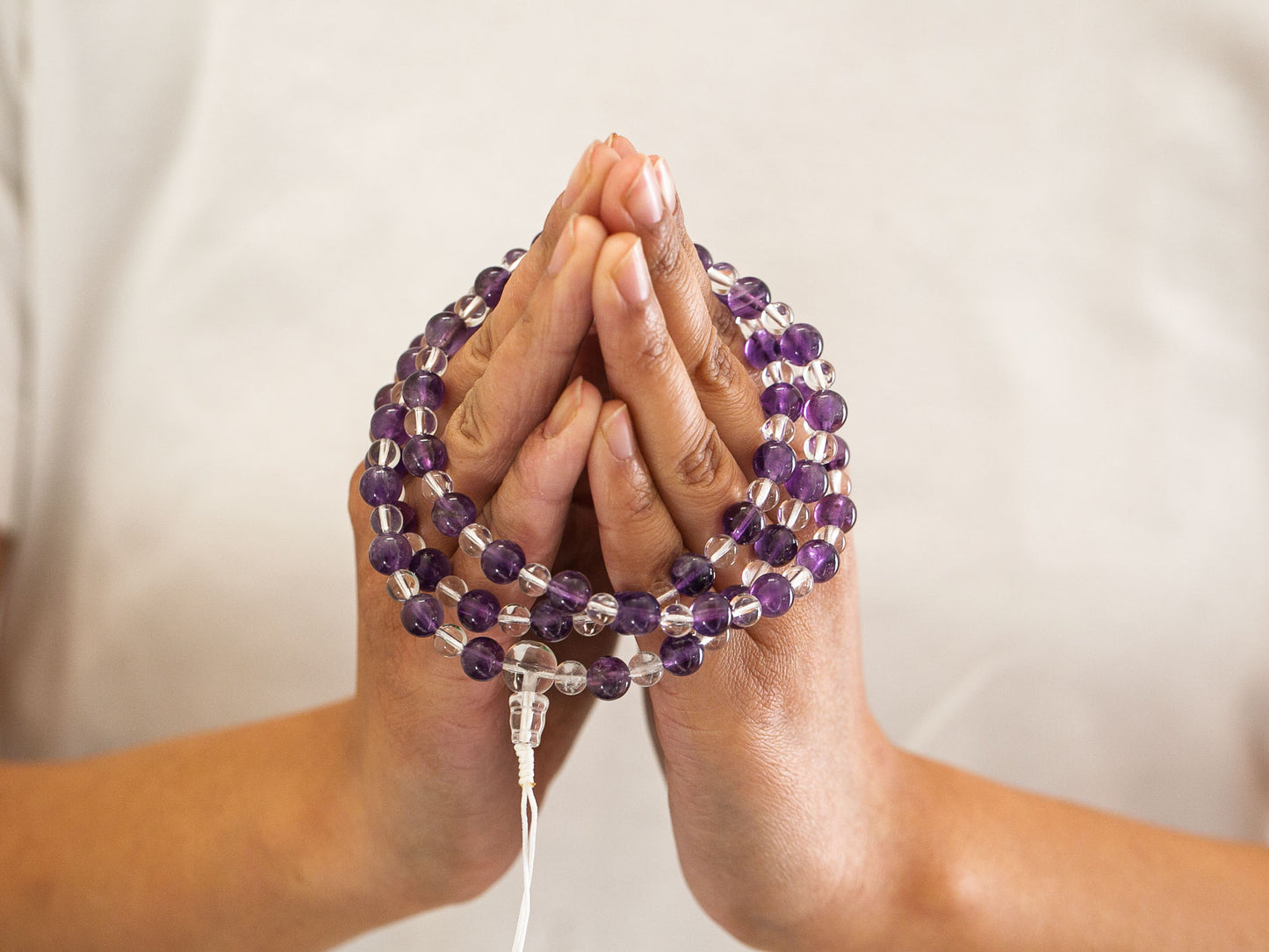 Amethyst with Himalayan Crystal Mala