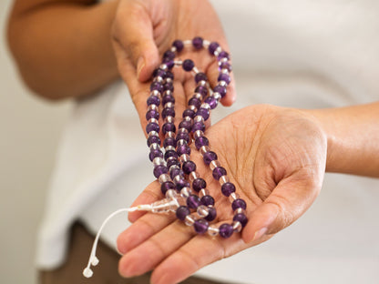 Amethyst with Himalayan Crystal Mala