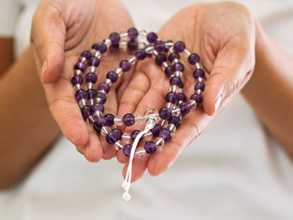 Amethyst with Himalayan Crystal Mala