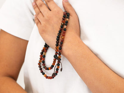 6-7mm 108 beads brown Agate Mala