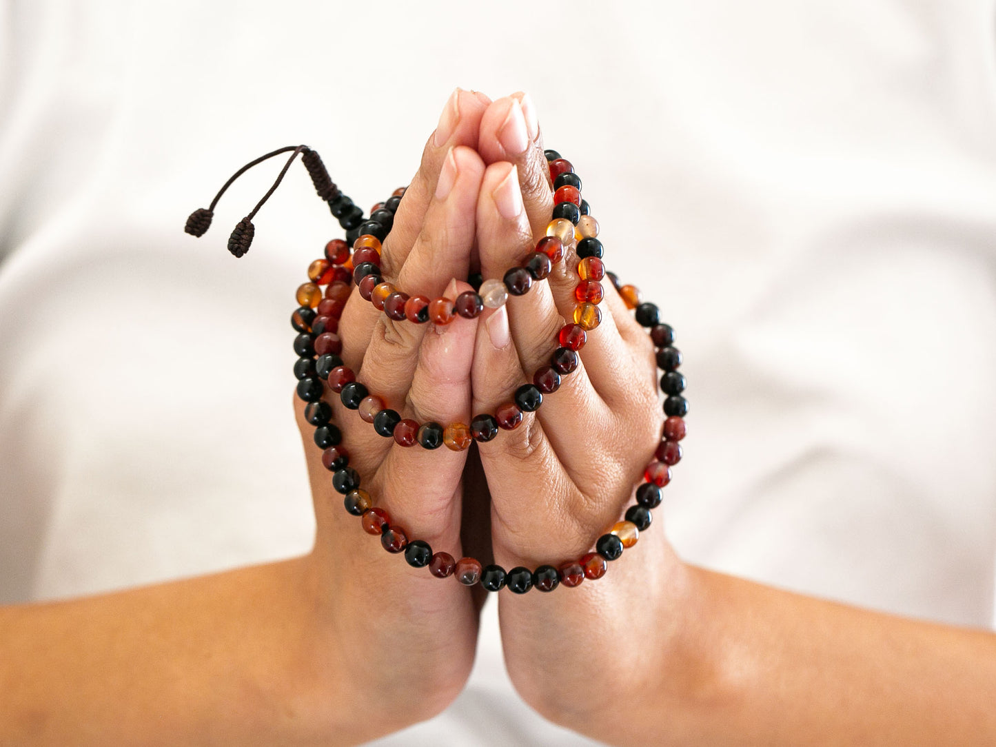 6-7mm 108 beads brown Agate Mala