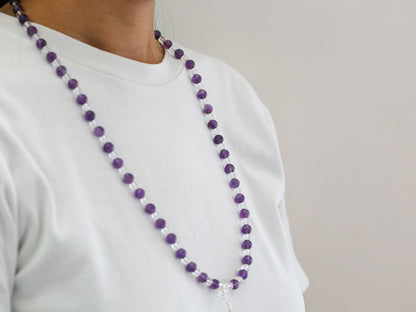 Amethyst with Himalayan Crystal Mala