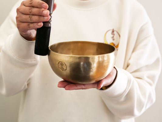 Hand Hammered Moon Singing Bowl - Base Note D#4 318 Hz