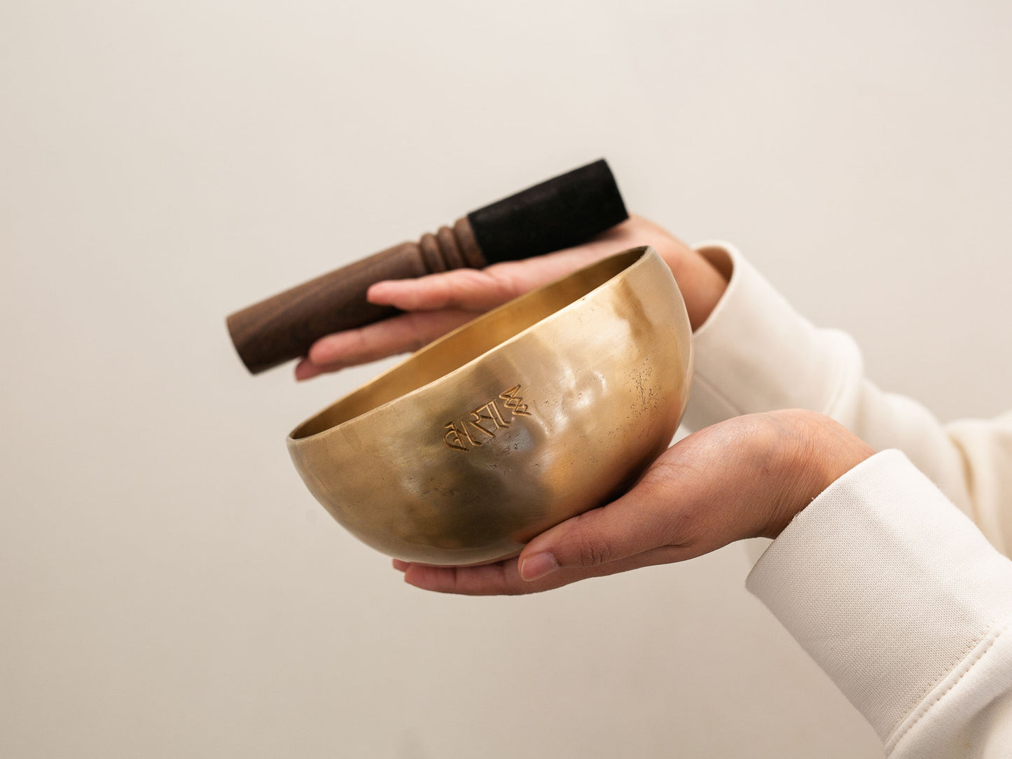 Hand Hammered Moon Singing Bowl - Base Note D#4 318 Hz