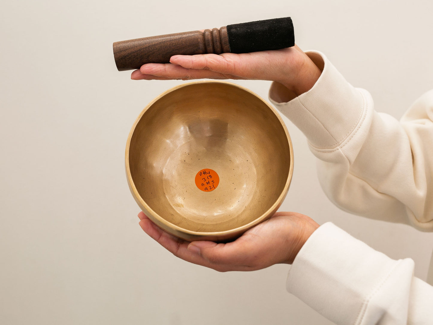 Hand Hammered Moon Singing Bowl - Base Note D#4 318 Hz