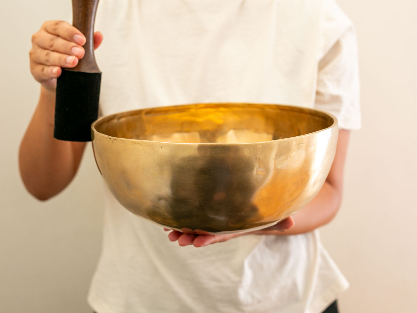 Hand Hammered Singing Bowl - Base Note A#2 114 Hz