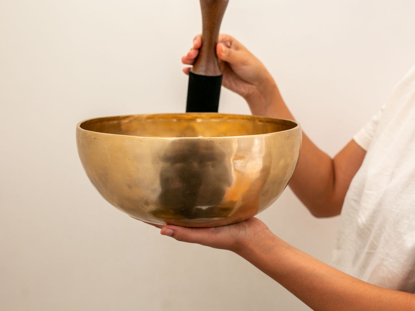 Hand Hammered Singing Bowl - Base Note A#2 114 Hz