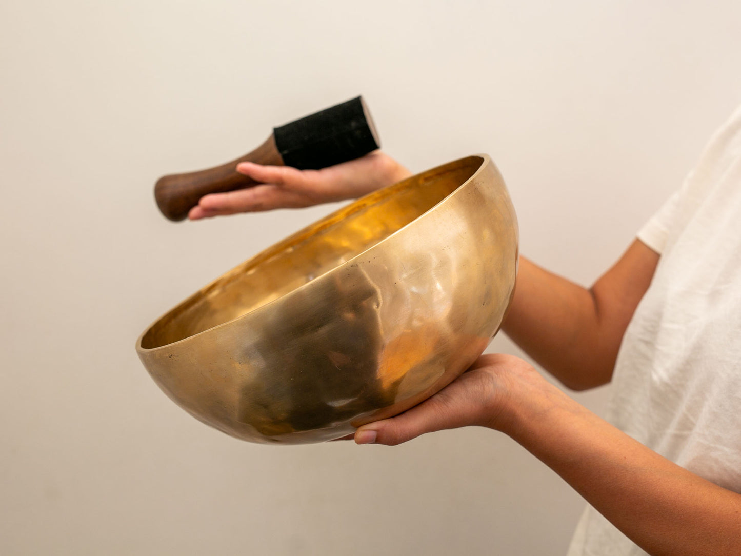 Hand Hammered Singing Bowl - Base Note A#2 114 Hz