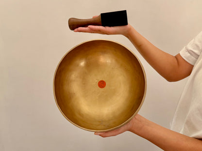 Hand Hammered Singing Bowl - Base Note D#3 159 Hz