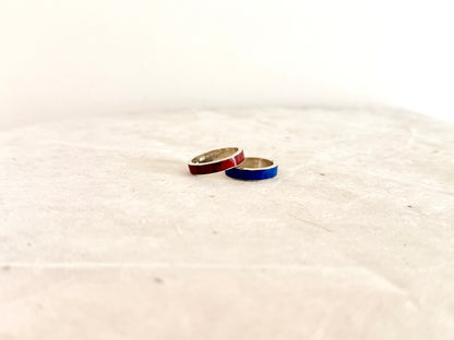 Stone Inlay Silver Band
