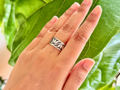 Lotus Sterling Silver Band