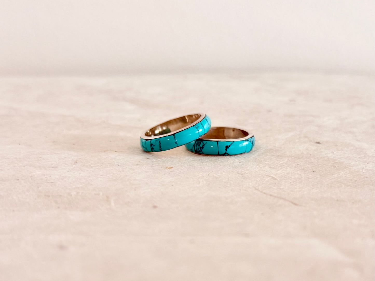 Stone Inlay Silver Band
