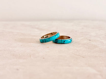 Stone Inlay Silver Band