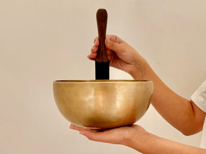 Hand Hammered Singing Bowl - Base Note G#3 210 Hz