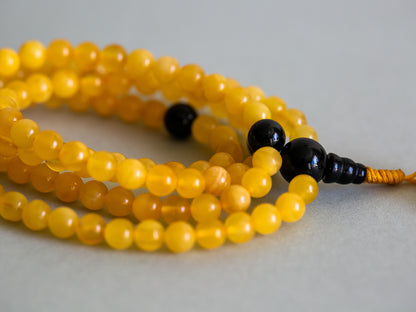 Minimal Amber Mala with Spacer Beads