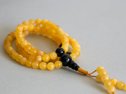 Minimal Amber Mala with Spacer Beads