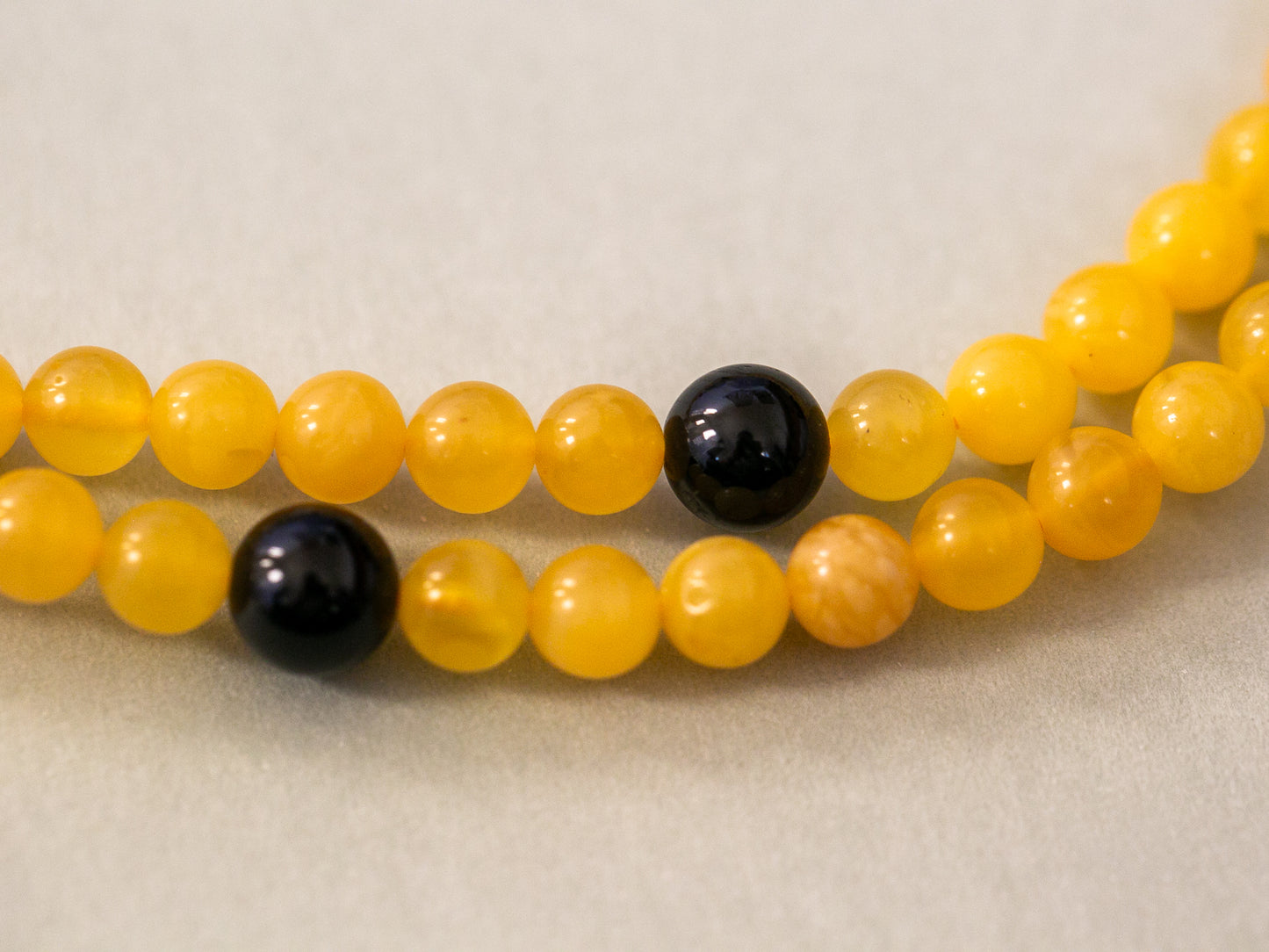 Minimal Amber Mala with Spacer Beads