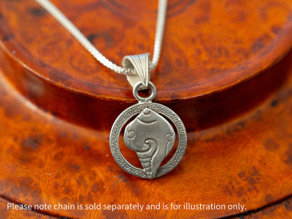 Auspicious Symbols Silver Pendant