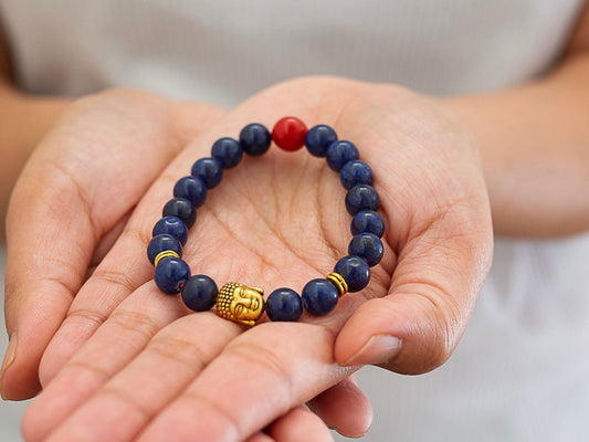 Lapis Buddha Mala Bracelet