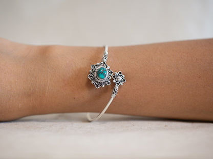 Gemstone and Sterling Silver Cuff Bracelet