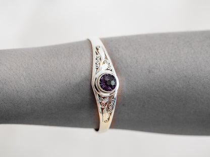 Gemstone and Sterling Silver Cuff Bracelet #2