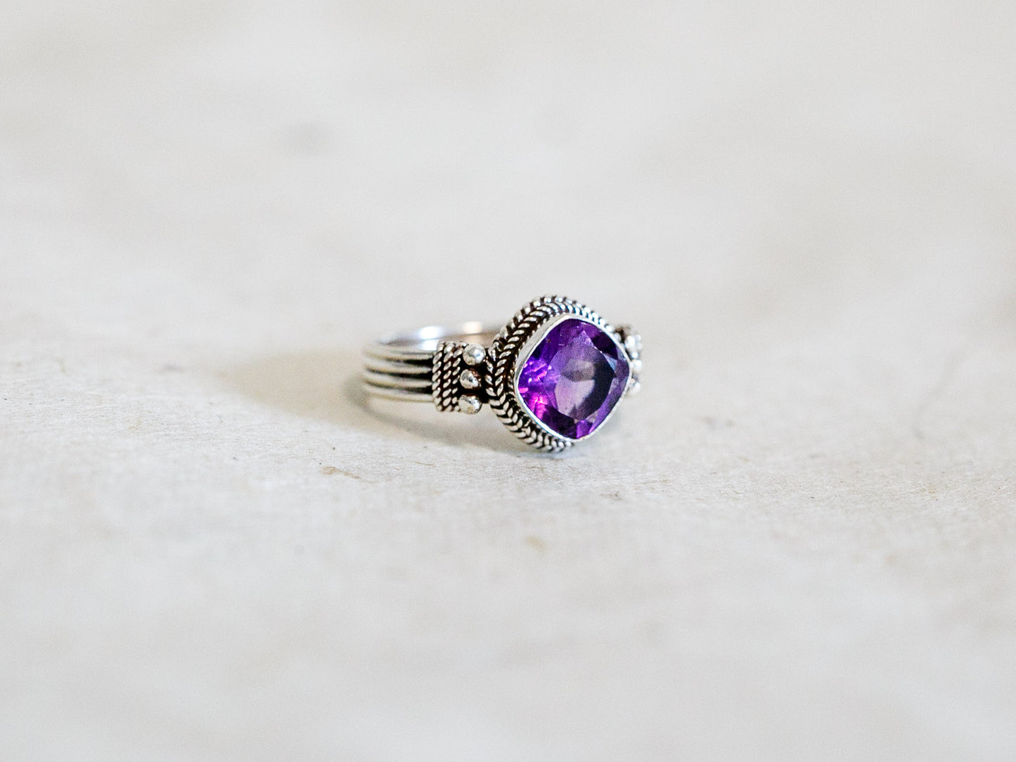 Gemstone and Sterling Silver Ring