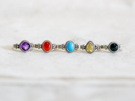 Gemstone and Sterling Silver Ring