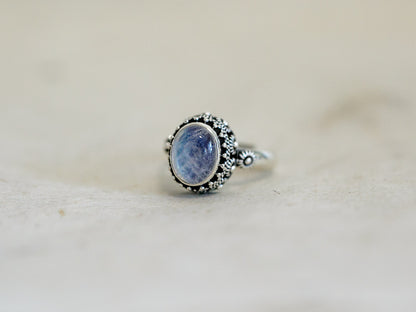 Gemstone and Sterling Silver Ring - Floral Pattern