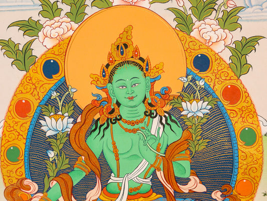 Original Green Tara Thangka Painting
