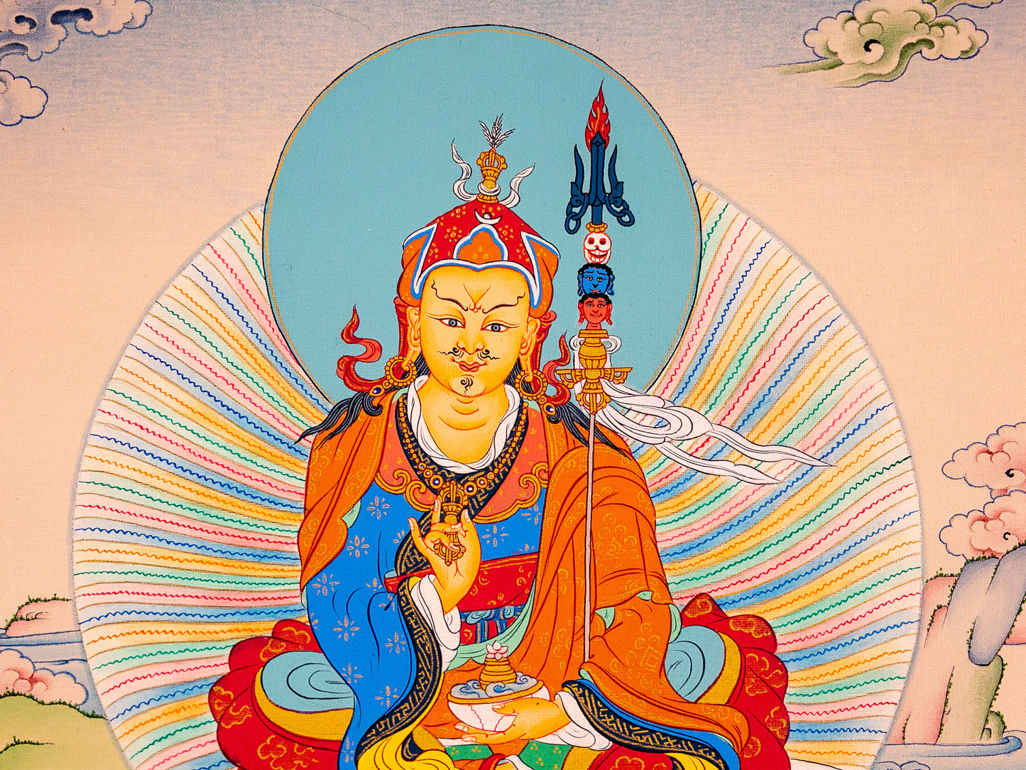 Guru Rinpoche thangka painting