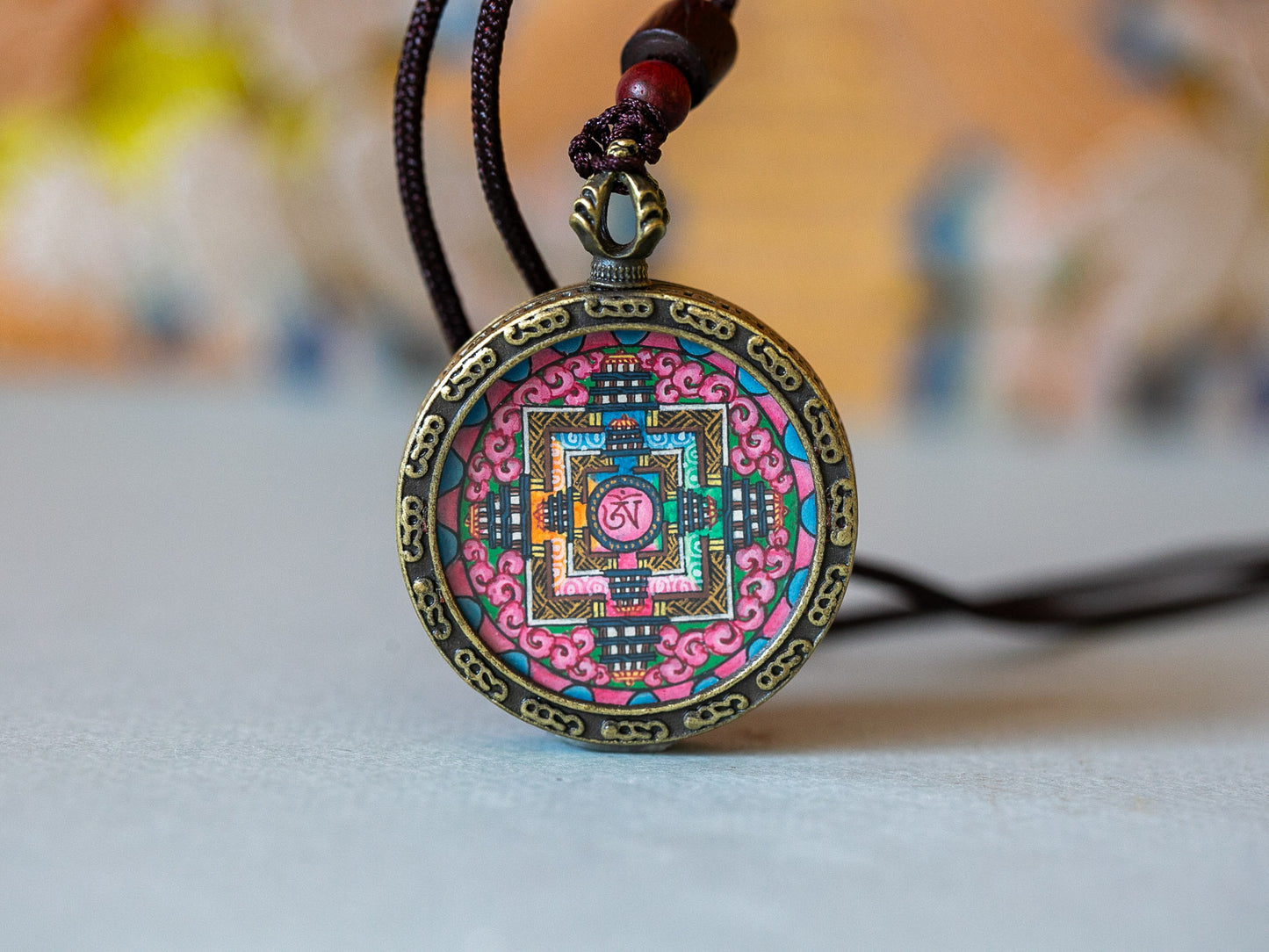 Om Mandala Thangka Pendant