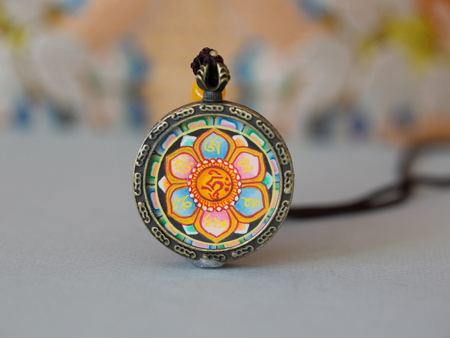 Compassion Mantra Thangka Pendant