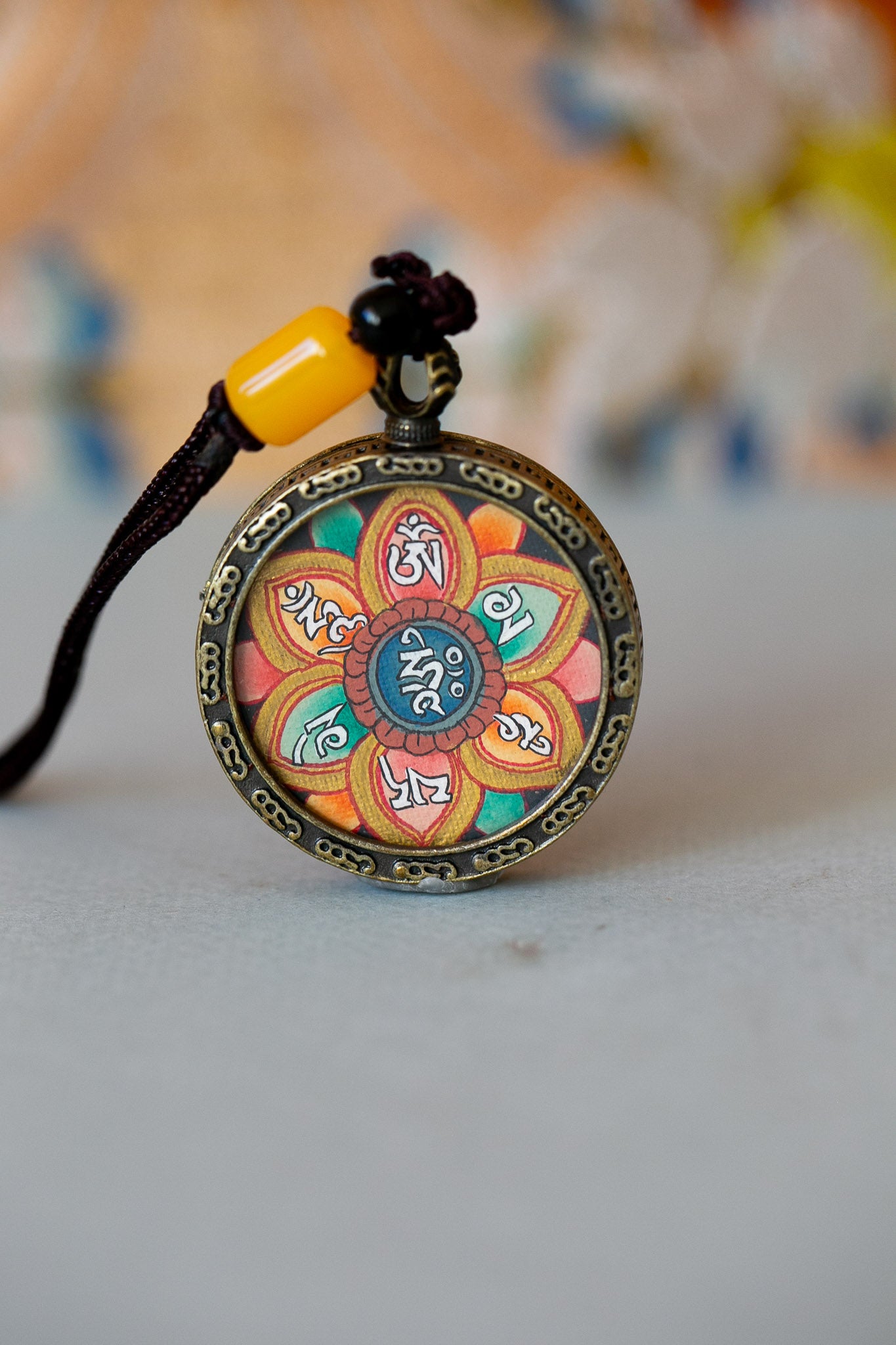 Compassion Mantra Thangka Pendant #2