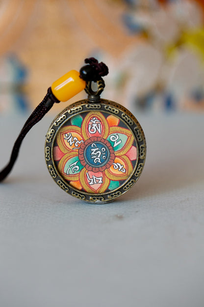 Compassion Mantra Thangka Pendant #2